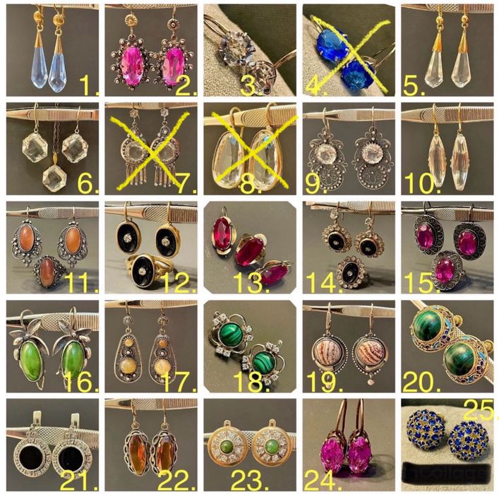 Серьги Серебро 875,925 проба  Горный Хрусталь