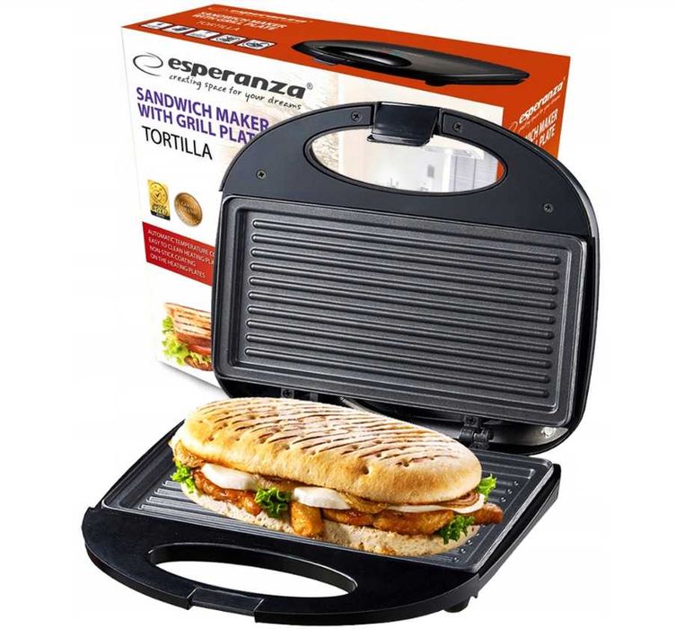 Opiekacz toster grill do kanapek i mięsa 3w1 nieprzywierający