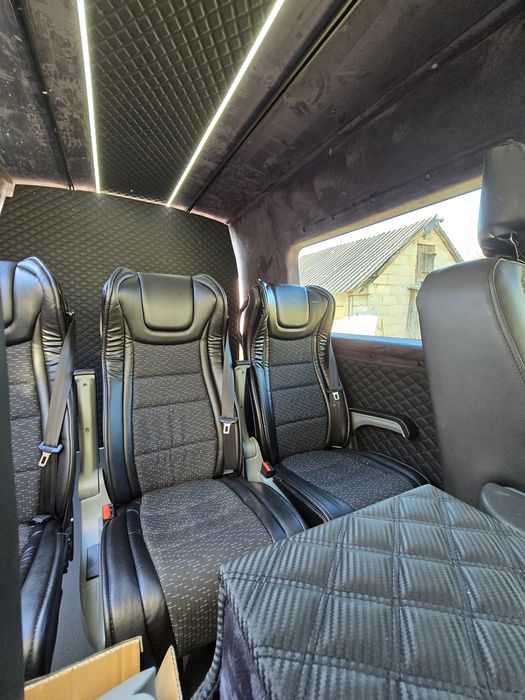 Fotele do busa montaż foteli w busie homologacja Sprinter Man Iveco
