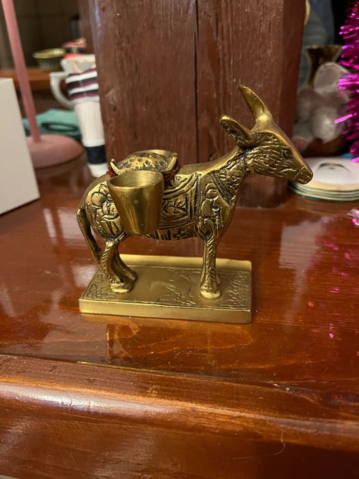 Statuetka osiołka z mosiądzu