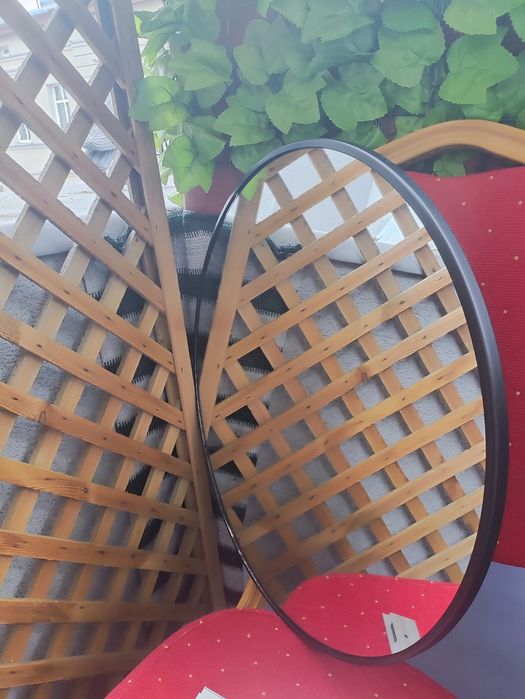 Lustro Okrągłe Czarne Loft ścienne na ścianę wiszące Lusterko Anyhi