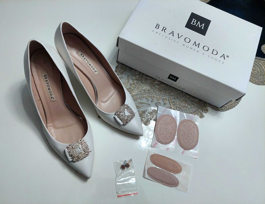 Bravomoda! Wymarzone piękne skórzane buty na ślub stan idealny roz 41 ...
