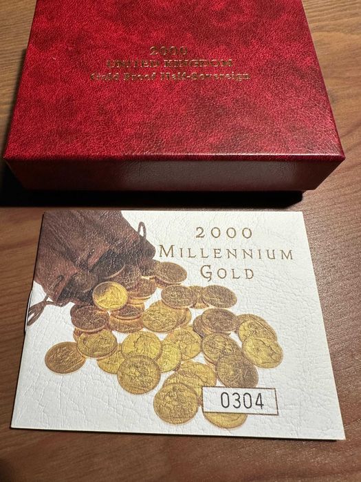 Moeda ouro Proof Half Sovereign 2000 UK