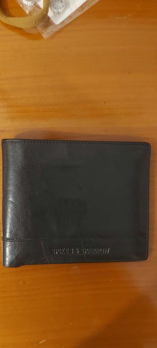 Гаманець новий чорний Bronco Spikes & Sparrow з натуральної шкіри