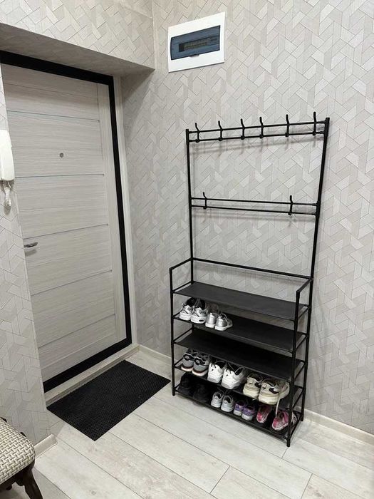 Полка-вішалка для взуття та одягу універсальна вешалка напольна