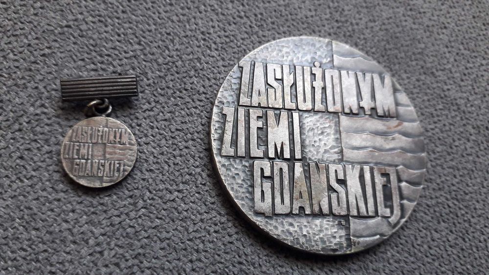 medal Zasłużonym Ziemi Gdańskiej z miniaturką