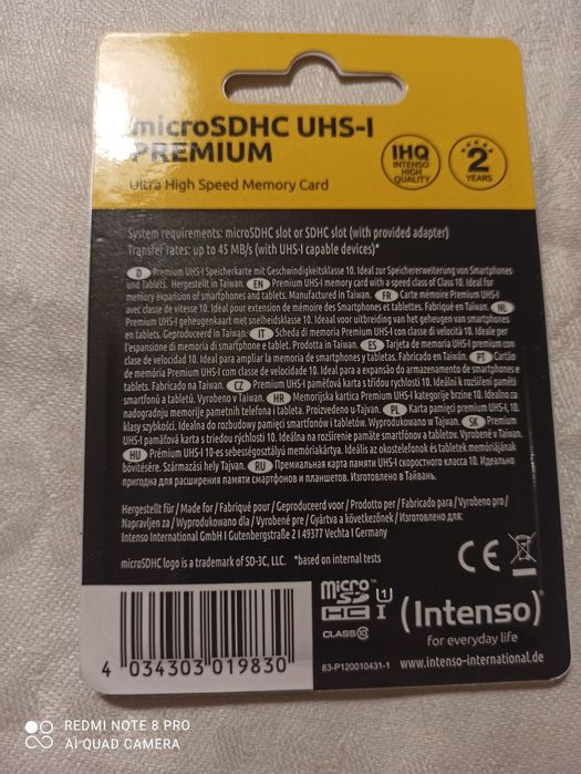 Карта Intenso Premium microSDHC 32 ГБ, клас 10, UHS-I вкл. SD адаптер