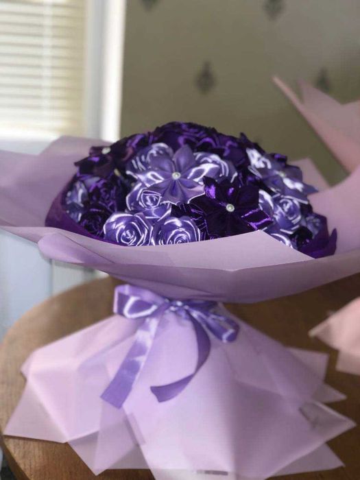 Букети з атласної стрічки