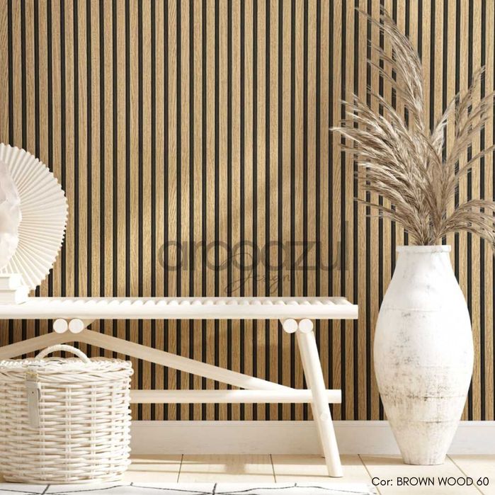 Papel de Parede ''Ripado'' Carvalho - 6 tons By Arcoazul