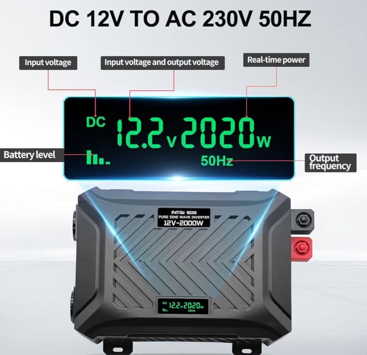 Inversor 12v 220V Datou Boss onda pura 2000/4000wats