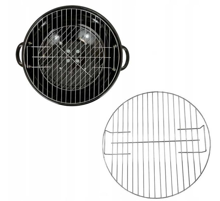 GRILL okrągły z POKRYWĄ kulisty węglowy