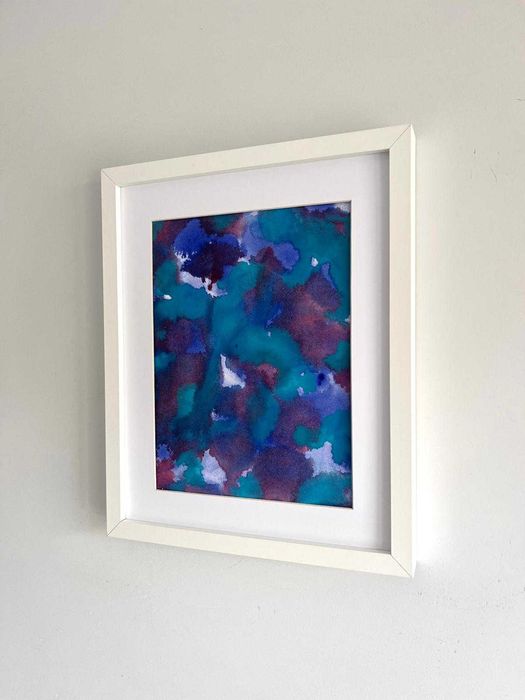 Quadro - Pintura abstrata em acrílico com moldura