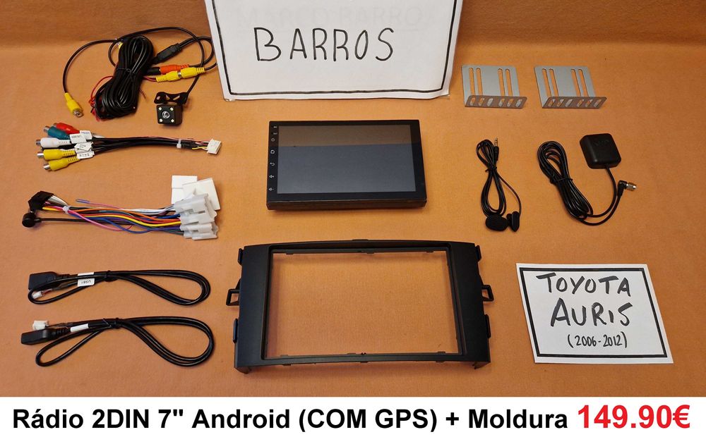(NOVO) Rádio 2DIN Toyota AURIS (2006 até 2017) • Android D-4D [4+64GB]
