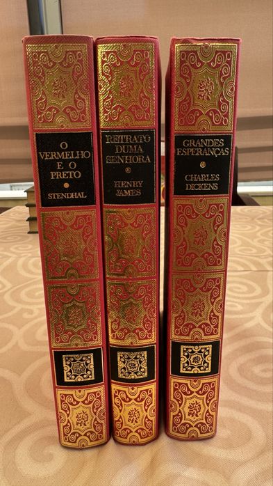 Lote 3 Livros Clássicos da Literatura Universal – Capa Dura Vermelha e Dourada