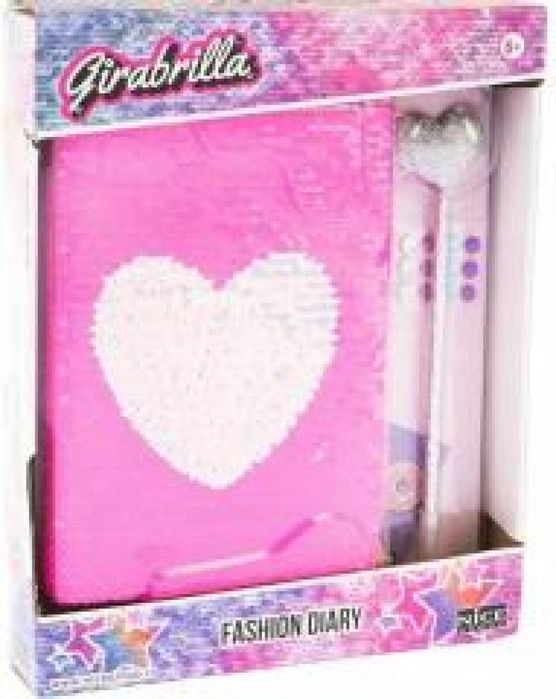 Pamiętnik cekinowy zróżowy z sercem Nice Group pudełko,286x225 mm