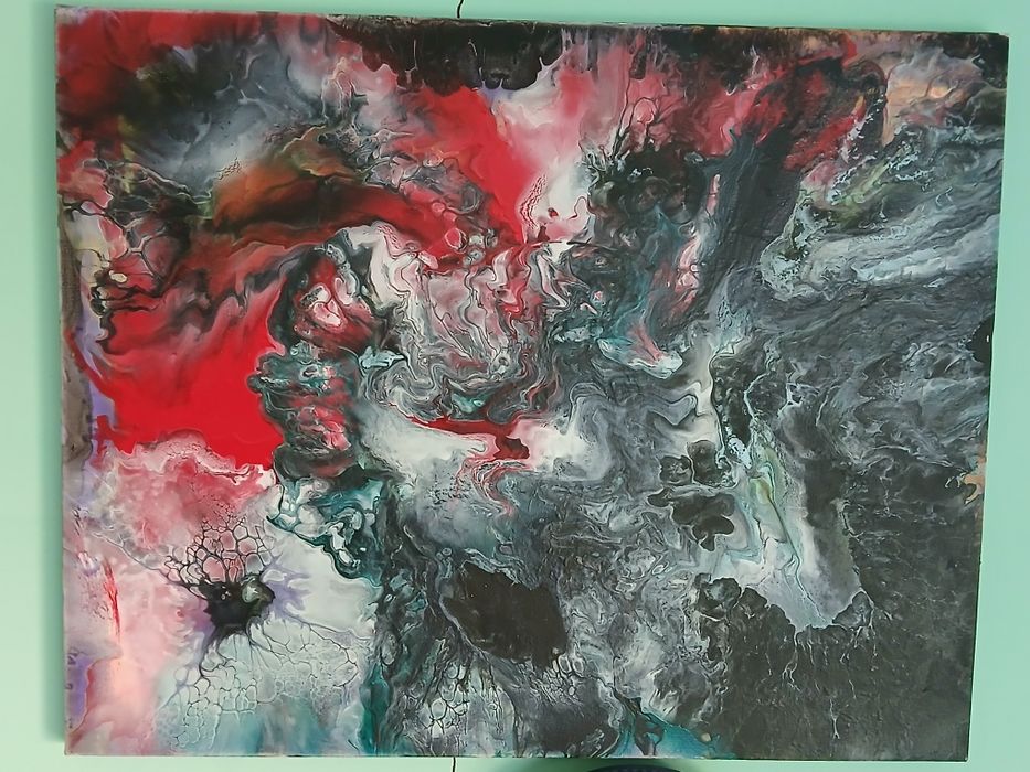 Картина  інтер'єрна.  Живопис в  сучасному стилі Флюїд арт (Fluid Art)