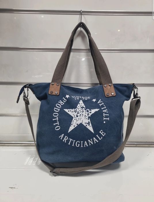 Niebieska torebka damska shopper