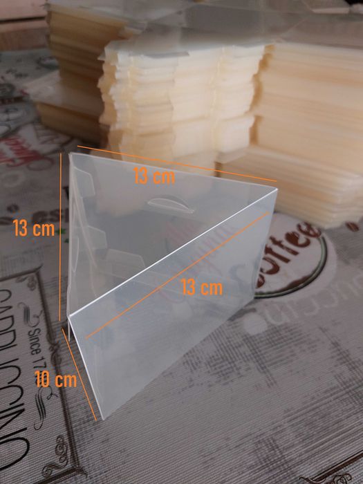 180 Embalagens PET Triangular transparente NOVAS (fatia de bolo)