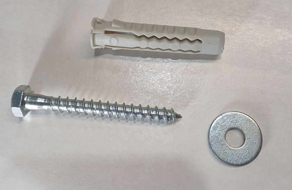 Parafusos Tirefond Ferro Zincado 8x70MM + Anilha + Bucha Nylon 12mm