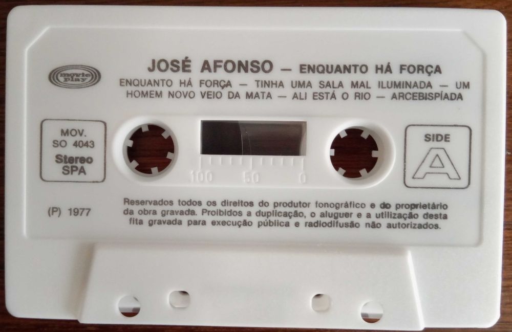 José Afonso	- - - - -		Enquanto Há Força	- - - - -	K7