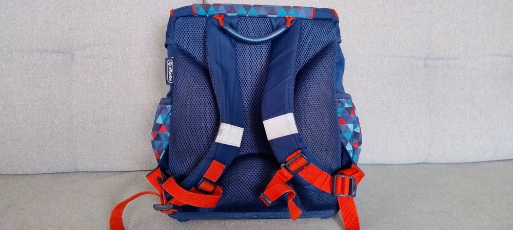 Plecak Tornister Szkolny Herlitz Niebieski Wzory Wzmocniony Spód