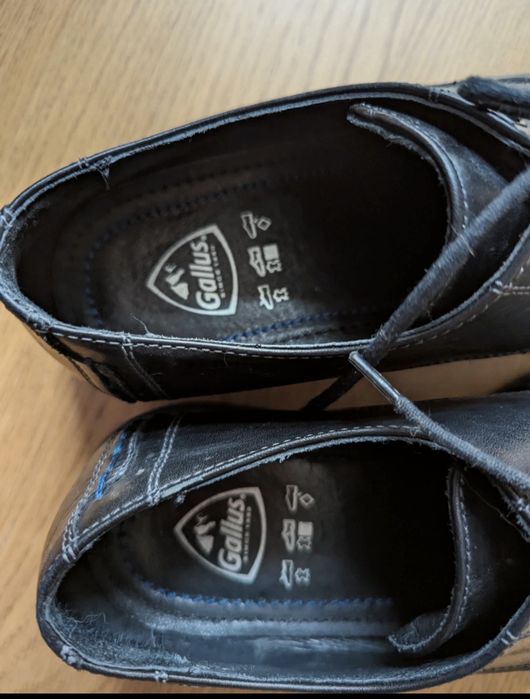 Czarne, sznurowane, uniseksualne buty Gallus ze skóry naturalnej