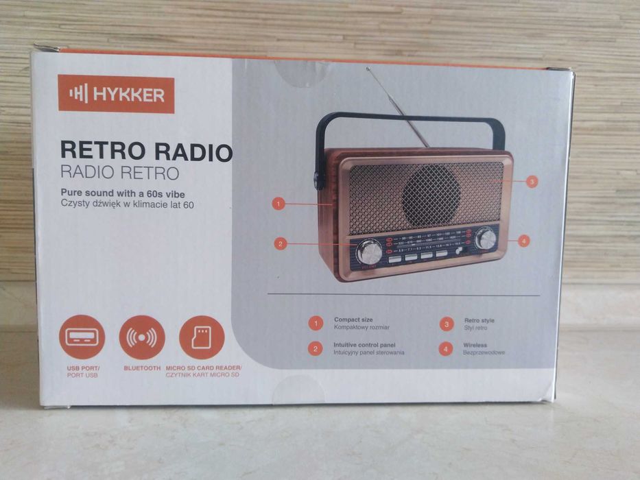 HIT Radio retro sieciowe na usb bezprzewodowe akumulatorowe 2w1 KURIER