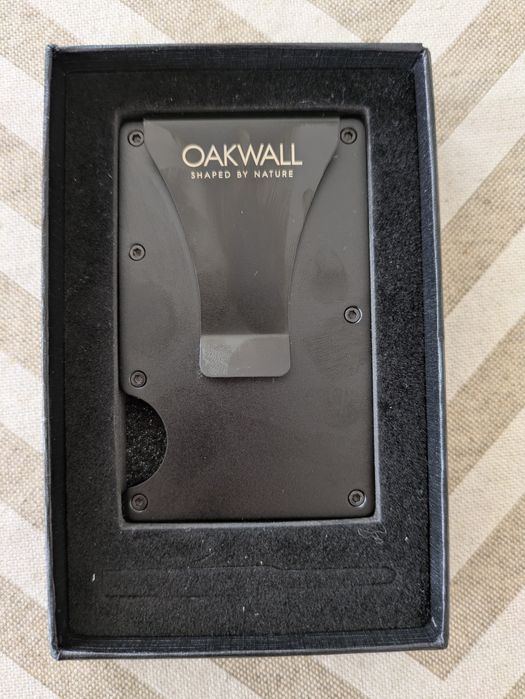 Carteira Minimalista OAKWALL - RFID, Clipe para Notas, em Caixa