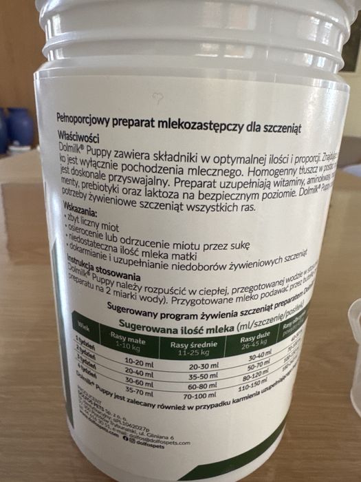 Mleko dla szczeniąt. Mlekozastępcze.