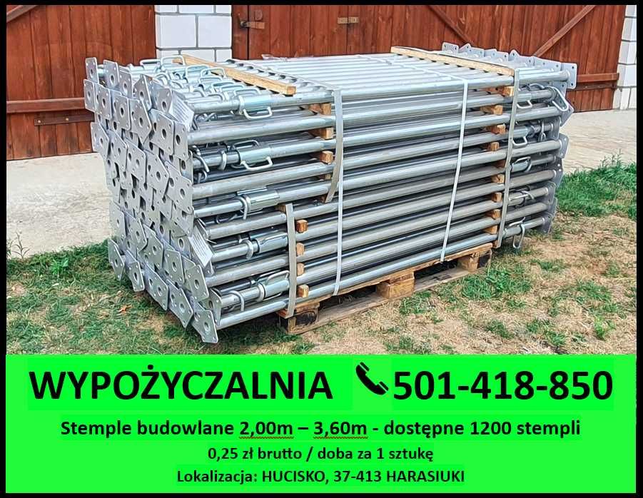 Stemple budowlane - Wypożyczalnia - Dostępne 1200 stempli