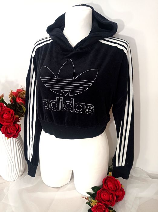 Bluza welurowa krótka adidas