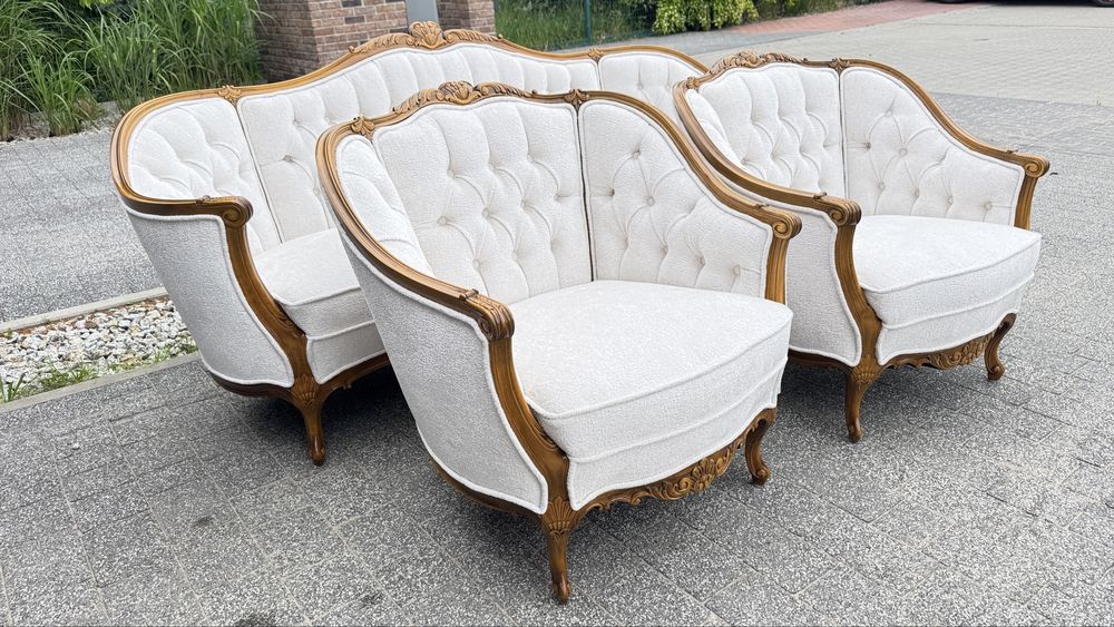 Komplet  Ludwikowski materiał Boucle  Sofa Fotele