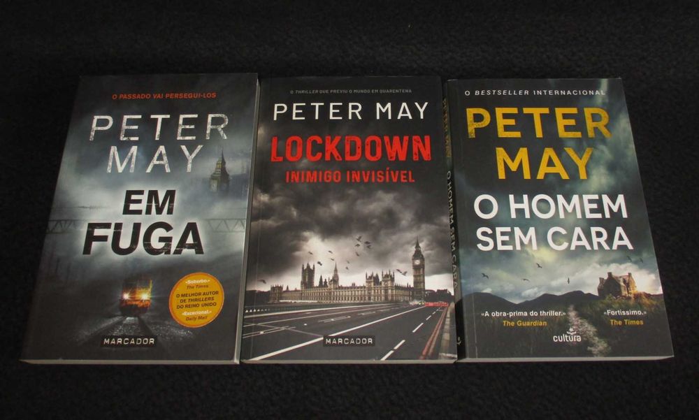 Livros de Peter May Em fuga Lockdown O Homem sem cara