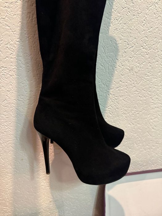 Чоботи Сапоги лабутени 12 см замш