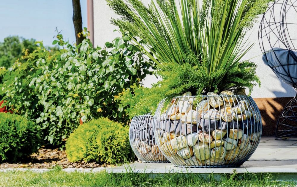 Декоративний габіон, вазон