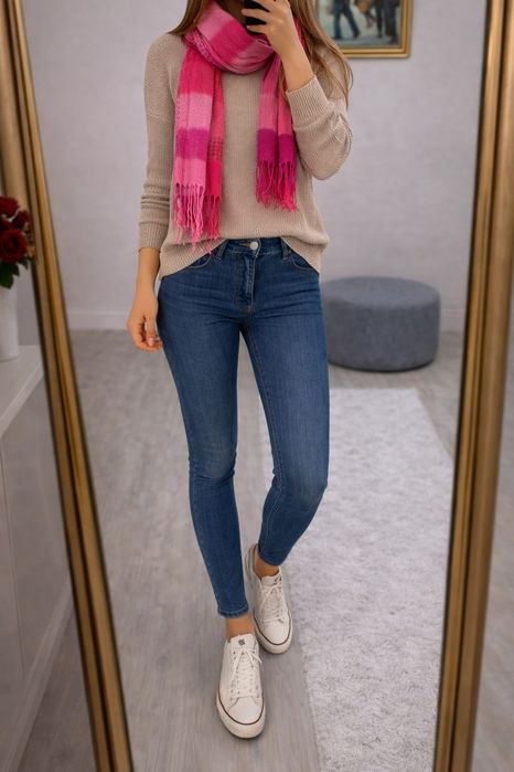 Wiosenny przejściowy szal damski