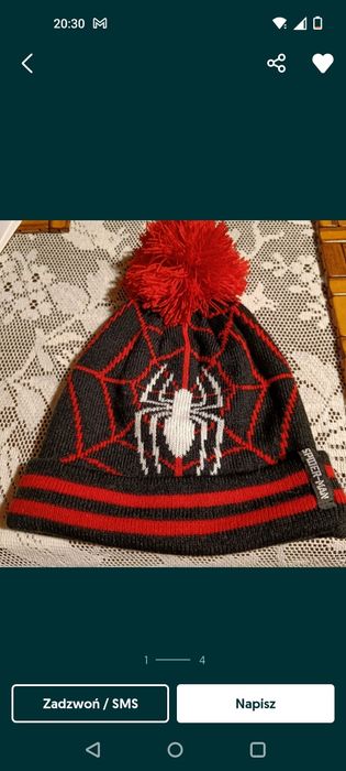 Czapka z pająkiem firmy Marvel