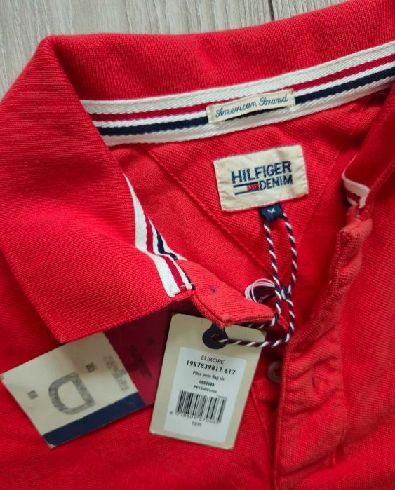 Tommy Hilfiger Polo Czerwone M , Bawełna , Nowe , Metki