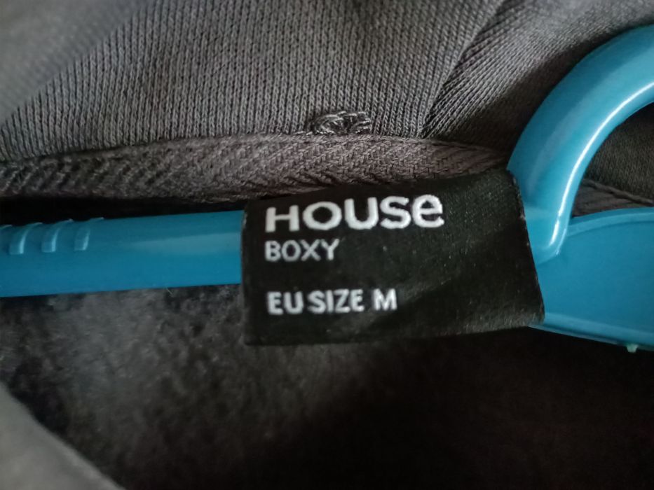 Szara Bluza z Kapturem Oversize