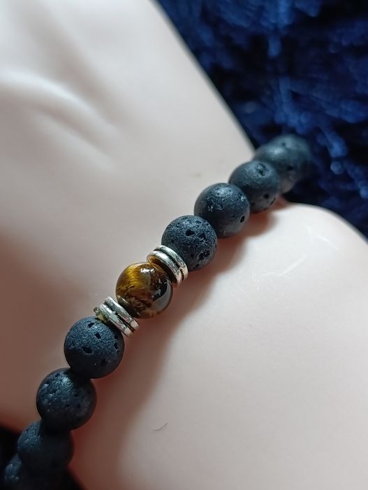 Bransoletka z naturalnego kamienia i tworzywa