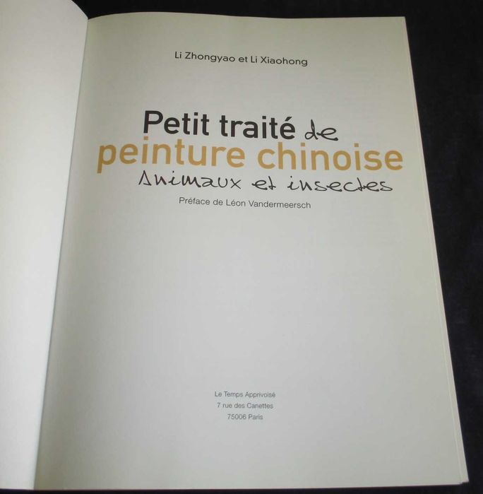 Livro Petit traité de peinture chinoise Animaux et insectes