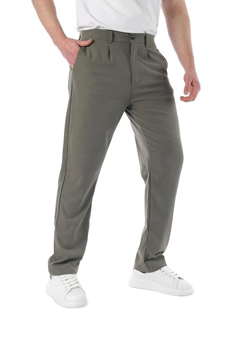 Madmext spodnie męskie casual proste khaki m 5da