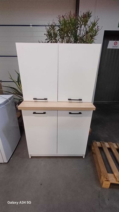 biała szafka kuchenna oliwia góra dół z blatem- komplet castorama 80cm