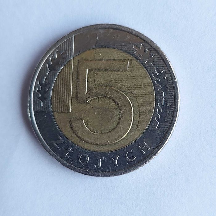 Moneta 5 zł. destrukt