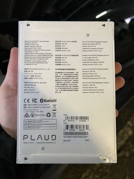 Диктофон Plaud Note ChatGPT Empowered AI Voice Recorder Black