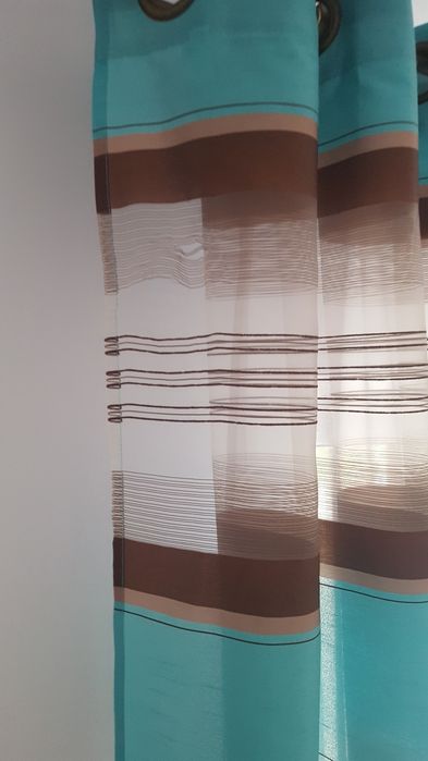 Zasłony turkusowo-brązowe