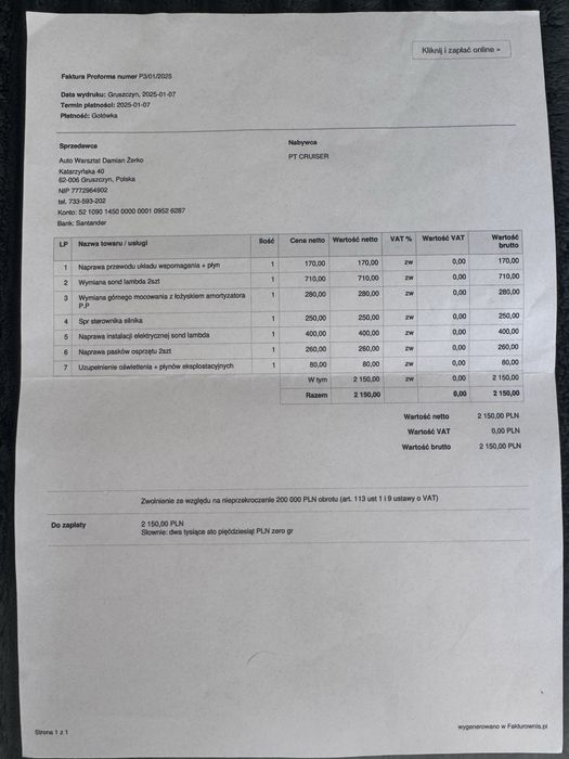 Chrysler PT Cruiser 2.4 Benz