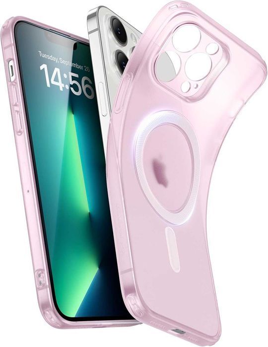 ESR Halolock etui magsafe do iPhone 13 Pro MAX pancerne pół mat różowe
