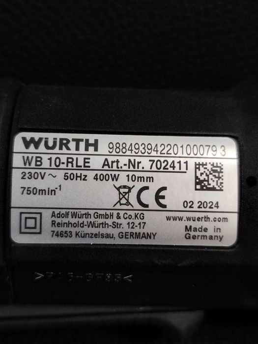 Wiertarka kątowa Würth Master WB 10-RLE z metalową walizką