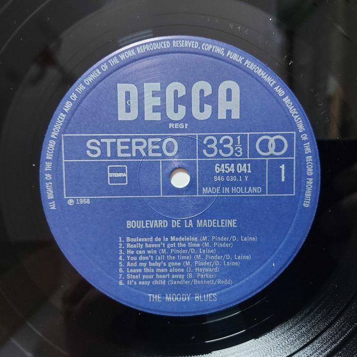 The Moody Blues ‎Boulevard De La Madeleine NL (NM-/NM-) + inne tytuły